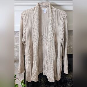 Chico's 3 Elegant Tan Cardigan